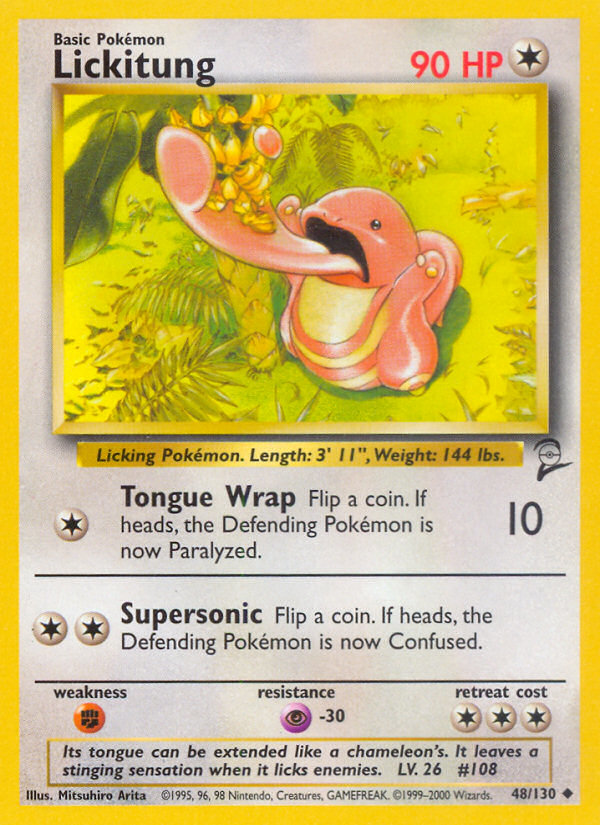 Lickitung - 48/130 Base Set 2 Uncommon Pokemon - NM
