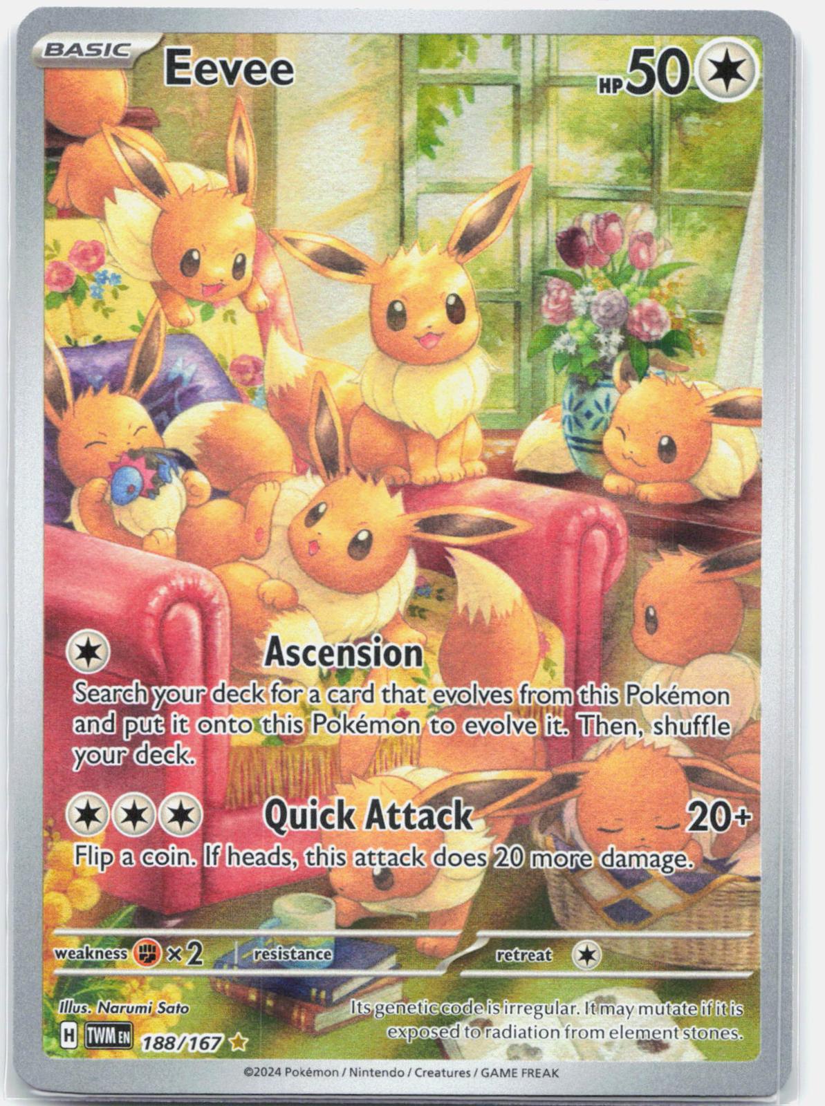 Eevee - 188/167 Twilight Masquerade Illustration Rare Pokemon - NM