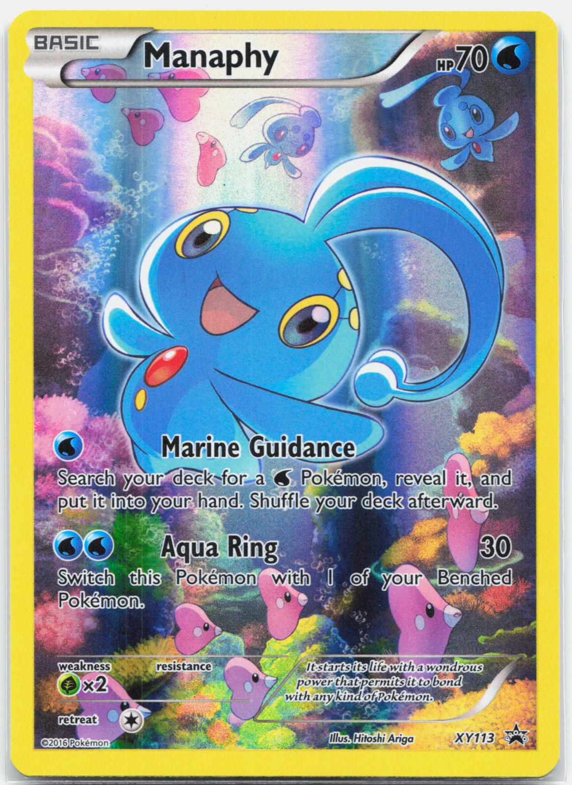Manaphy - XY113 Black Star Full Art Promo Pokemon - NM