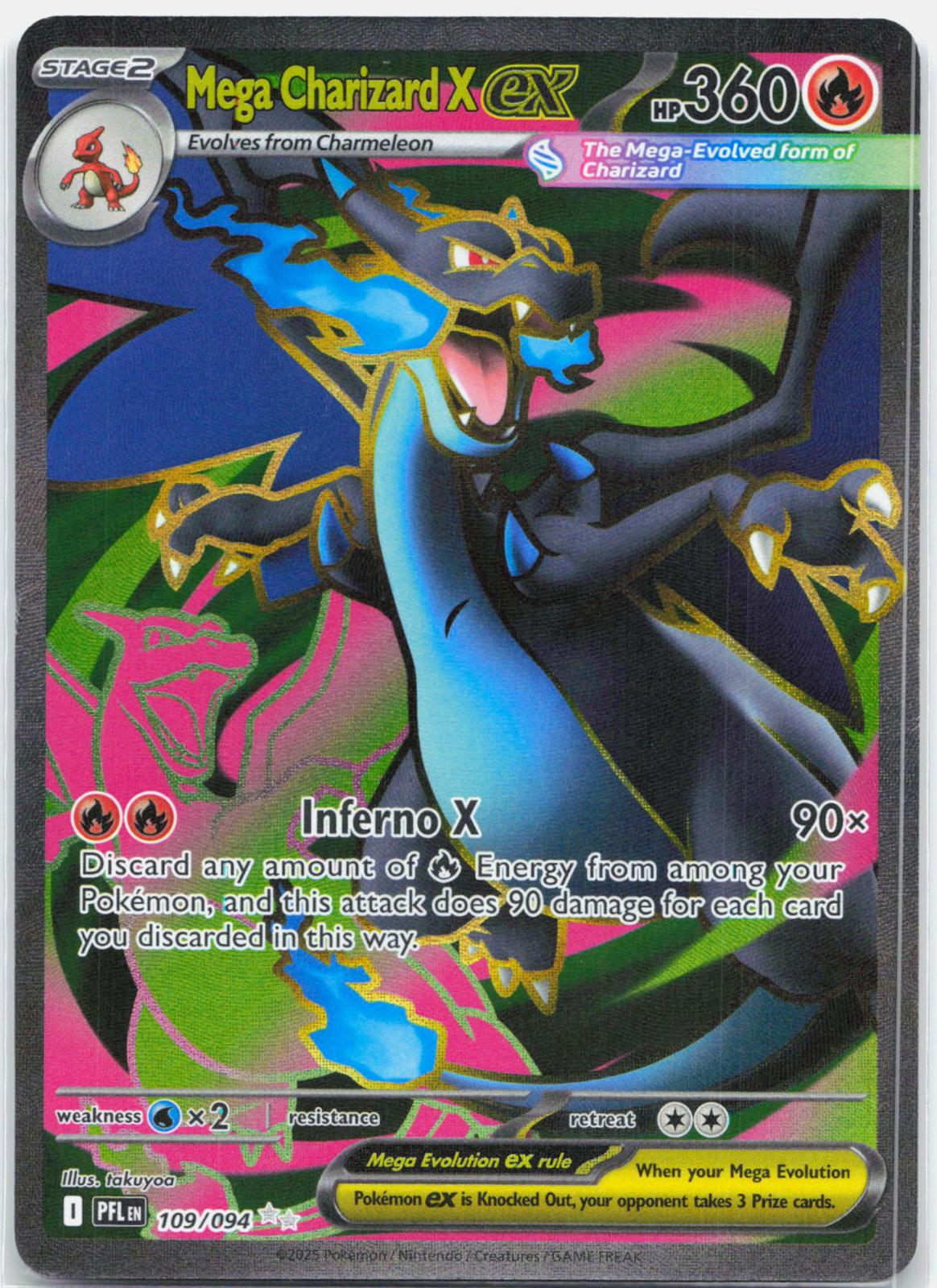 Mega Charizard X ex - 109/094 Phantasmal Flames Full Art Pokemon - NM/LP