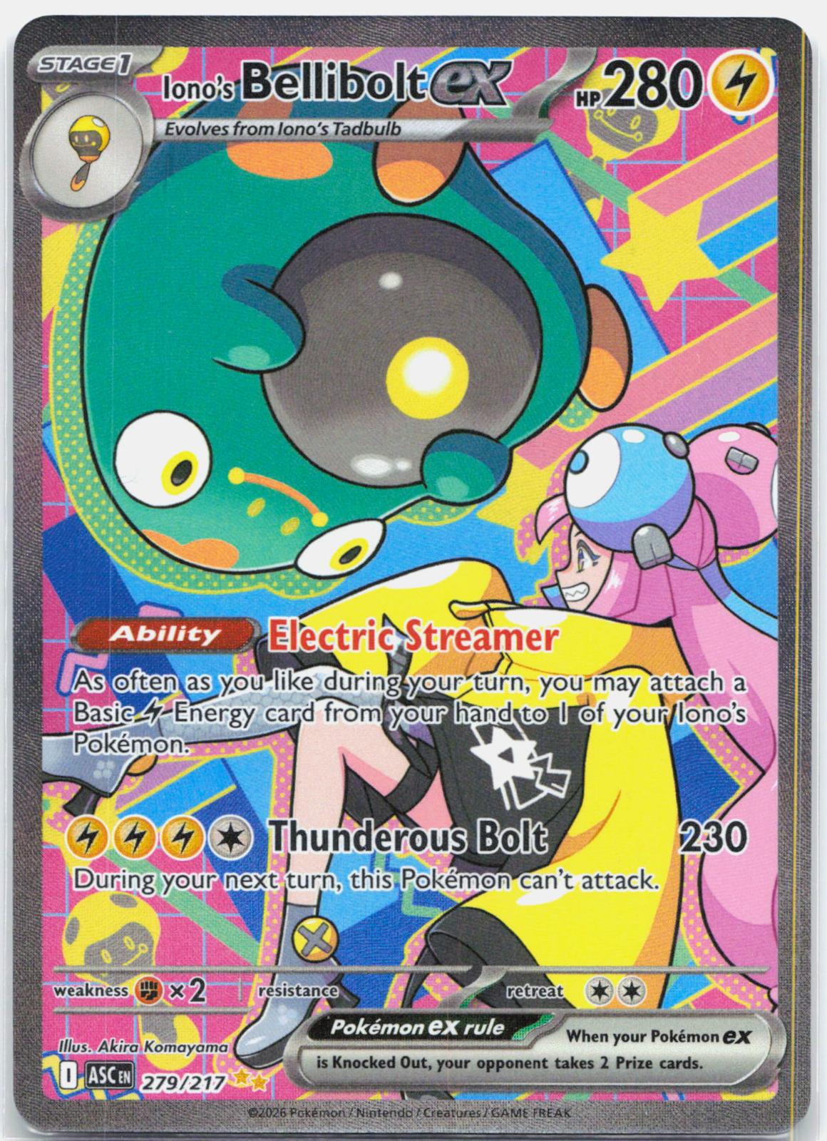 Iono's Bellibolt ex - 279/217 Ascended Heroes Special Illustration Pokemon - NM/MINT