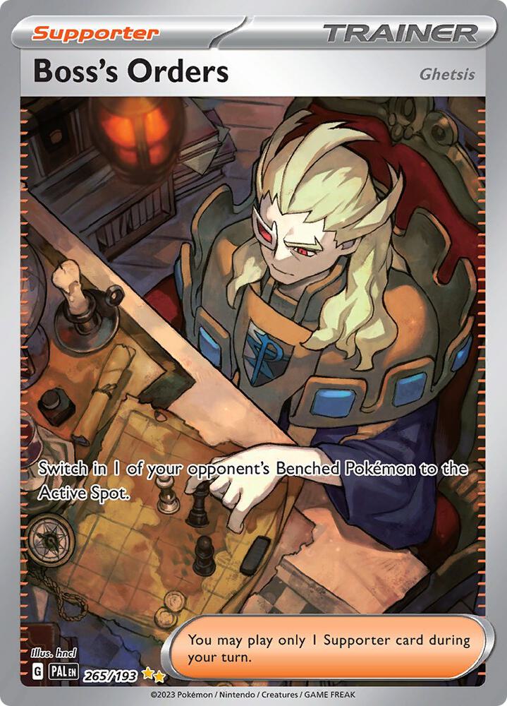 Boss's Orders Ghetsis - 265/193 Paldea Evolved Special Illustration Rare Trainer - NM/MINT