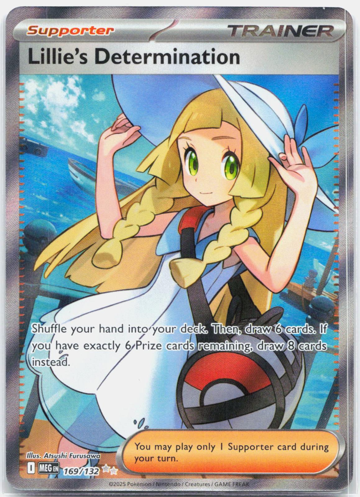 Lillie's Determination - 169/132 Mega Evolution Full Art Trainer - NM/MINT