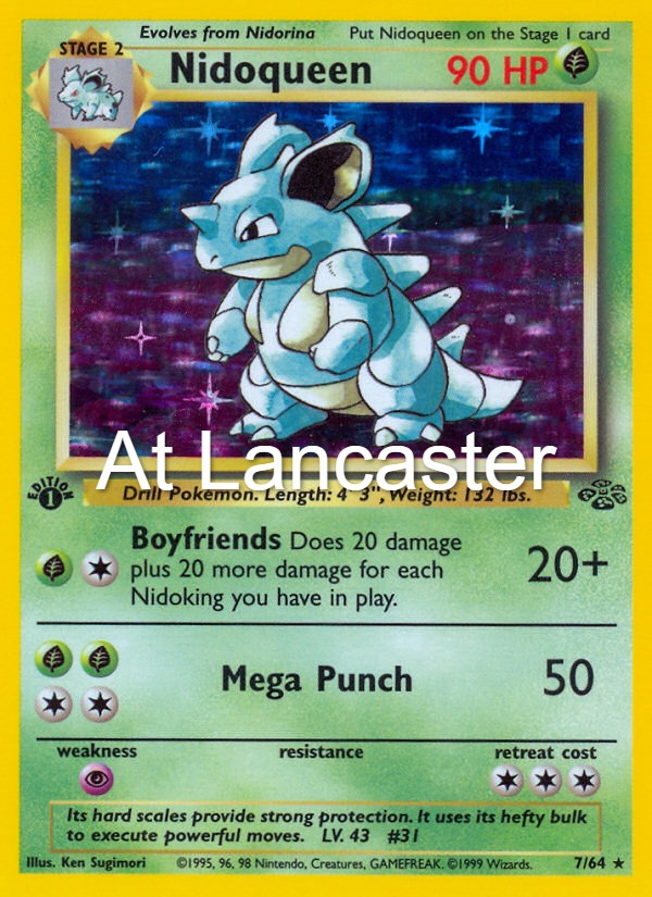 Nidoqueen - 7/64 Jungle Unlimited Holo Rare Pokemon - MP (Lanc)