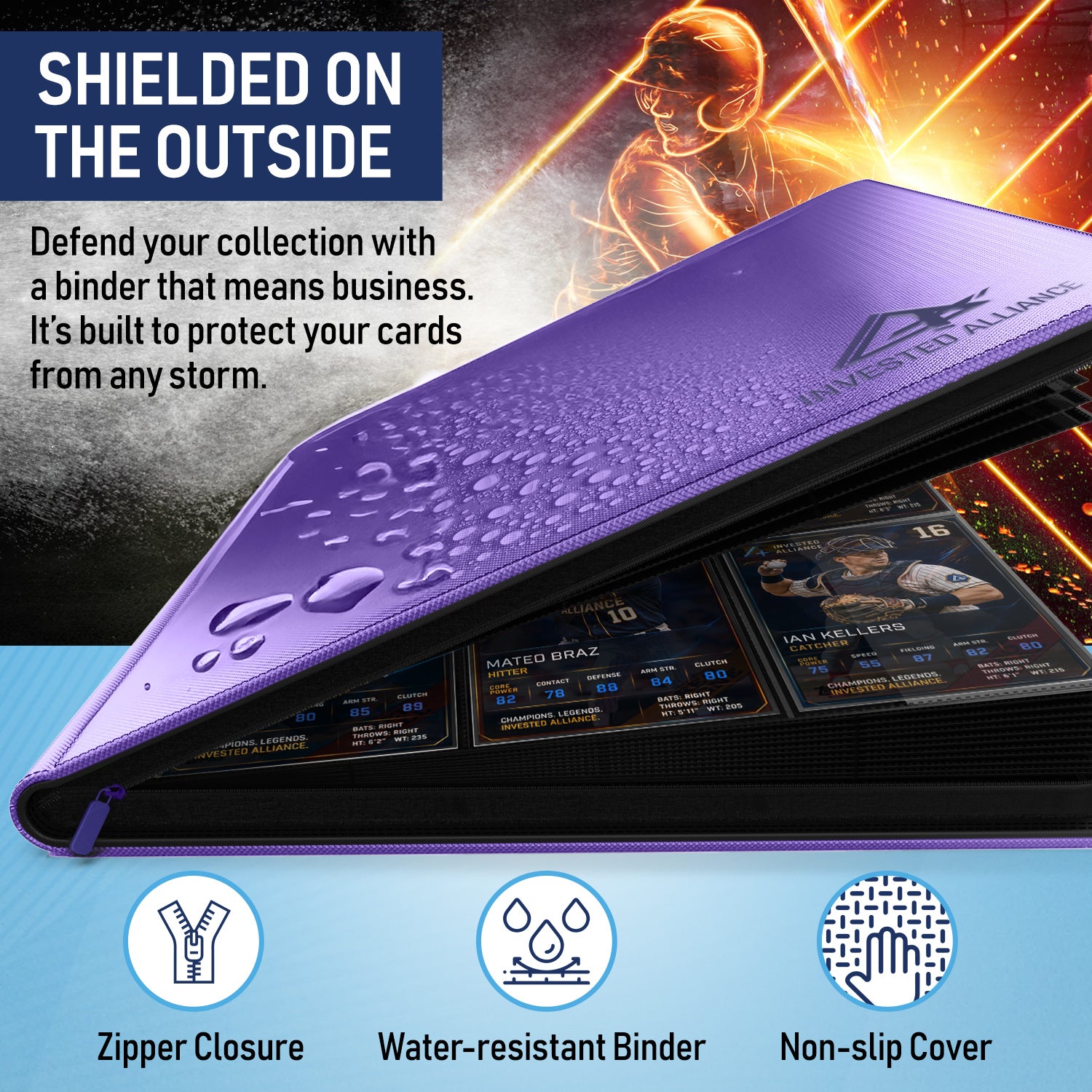 Invested Alliance Binder - Toploader 9 Pocket - Purple