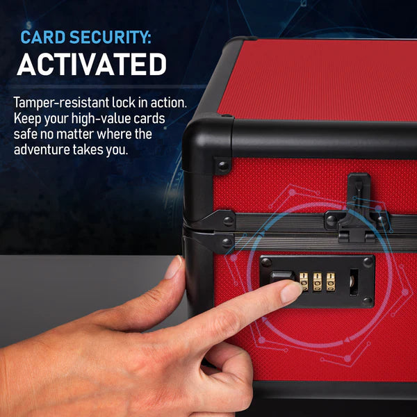 Premium Graded Card Case - Invested Alliance TSA Lock - Red