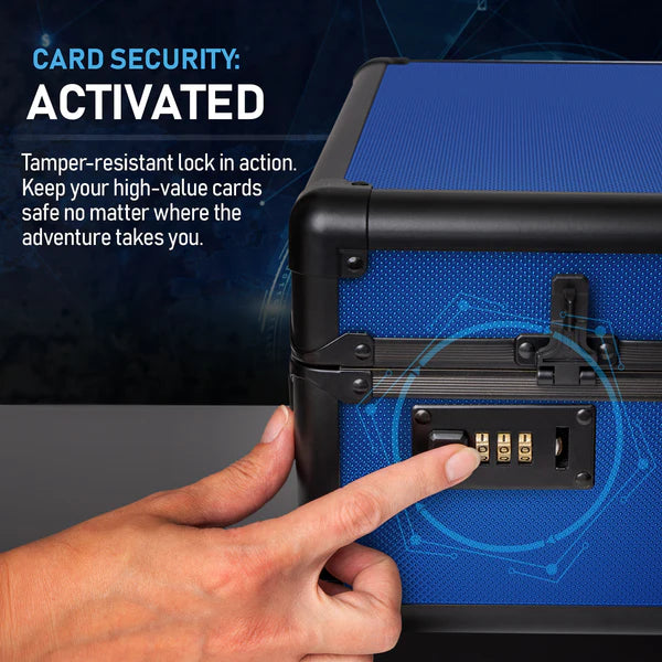 Premium Graded Card Case - Invested Alliance TSA Lock - Blue