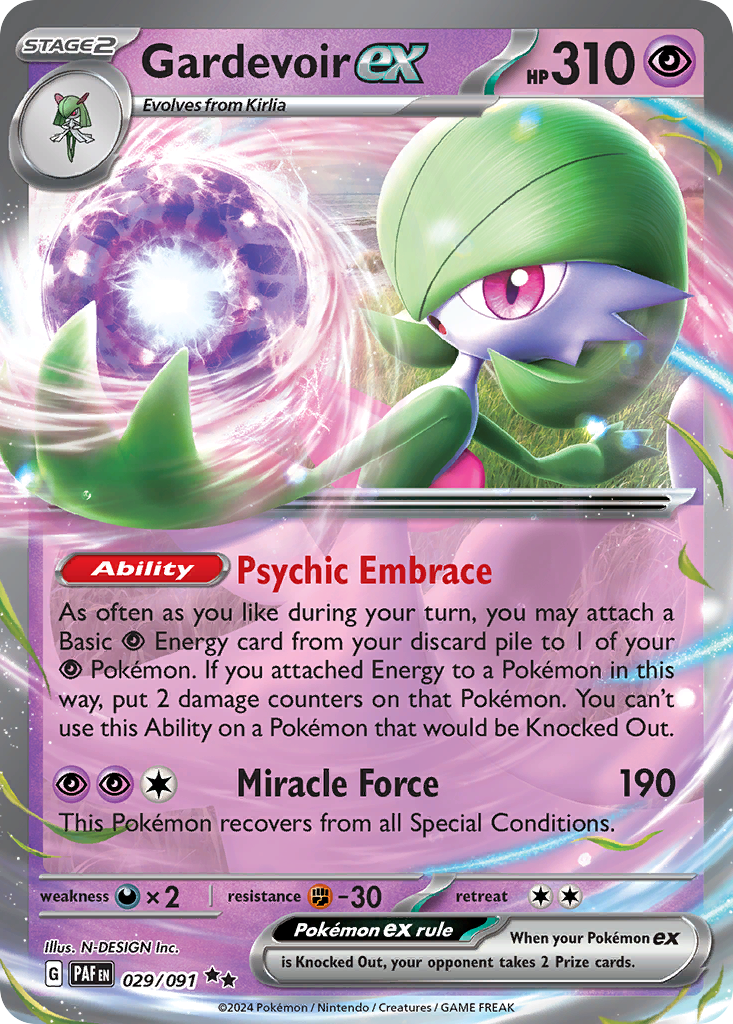 Gardevoir ex - 029/091 Paldean Fates Double Rare Holo Pokemon - NM