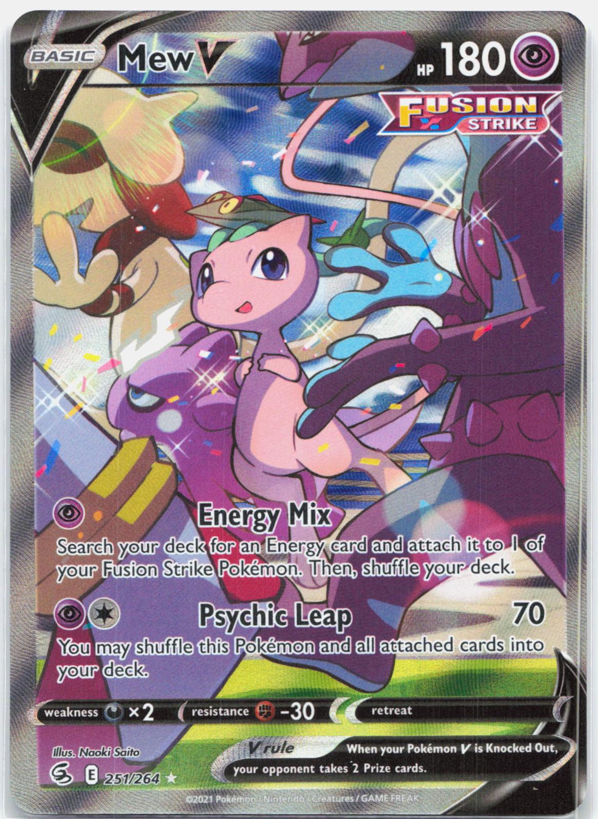 Mew V - 251/264 Fusion Strike Alternate Art Pokemon - NM/LP