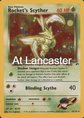 Rocket's Scyther - 13/132 Gym Heroes Unlimited Holo Rare Pokemon - NM (Lanc)