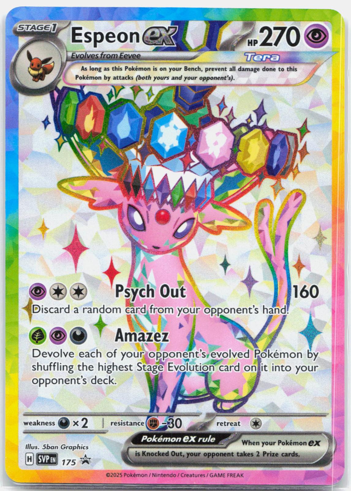 Espeon ex - SVP175 Scarlet & Violet Promo Full Art Pokemon - NM/MINT