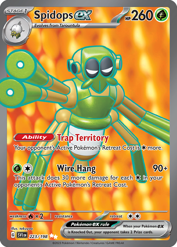 Spidops ex - 223/198 Scarlet & Violet Ultra Rare Holo Pokemon - NM