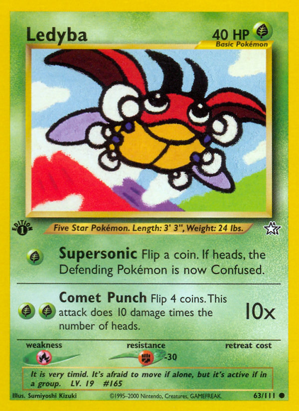Ledyba - 63/111 Neo Genesis Common Unlimited Pokemon - NM