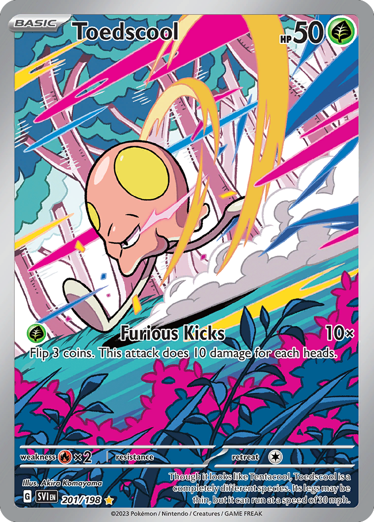 Toedscool - 201/198 Scarlet & Violet Illustration Rare Holo Pokemon - NM
