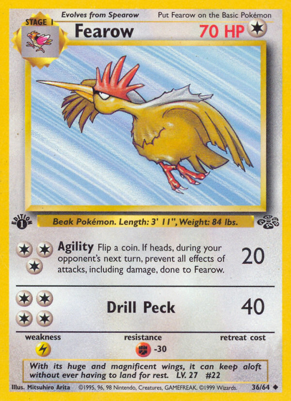 Fearow - 36/64 Jungle Uncommon Unlimited Pokemon - NM
