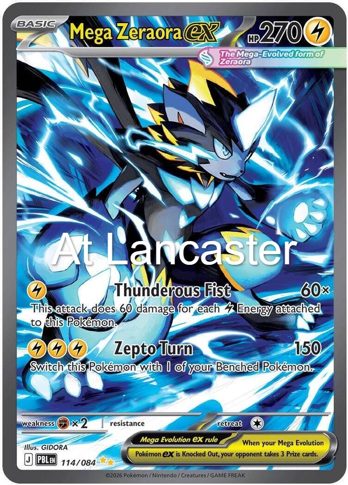 Mega Zeraora ex - 114/084 Pitch Black Holo Special Illustration Rare Pokemon - NM (Lanc)