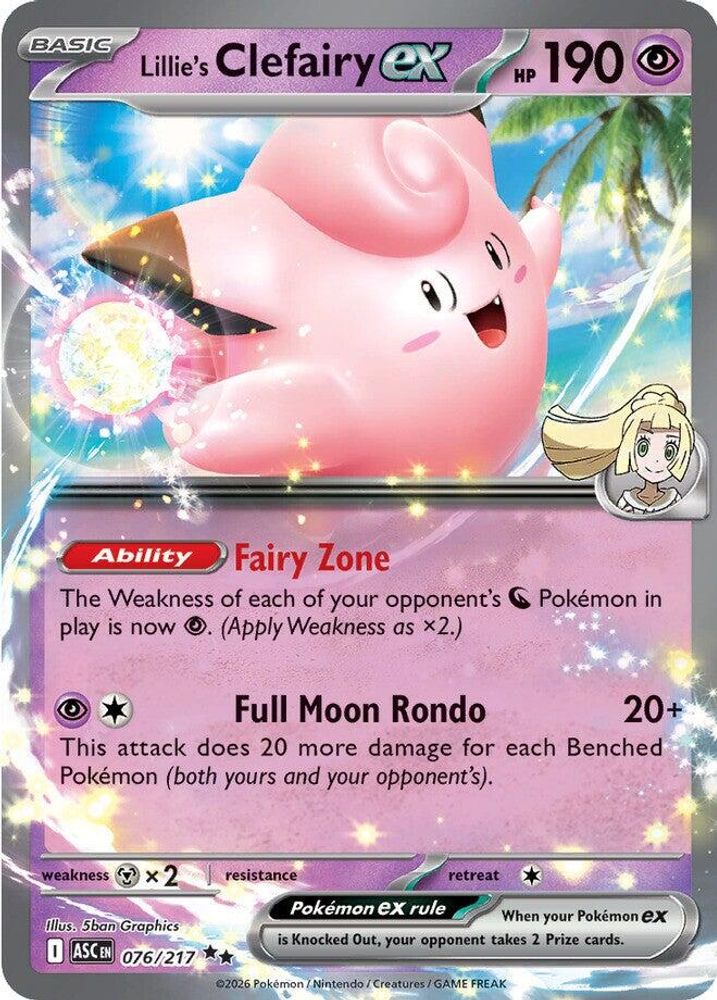 Lillie's Clefairy ex - 076/217 Ascended Heroes Double Rare Holo Pokemon - NM