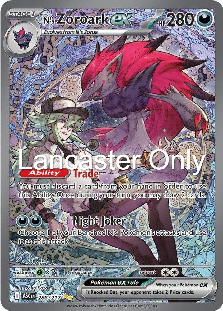 N's Zoroark ex - 286/217 Ascended Heroes Holo Special Illustration Rare Pokemon - NM (Lanc)