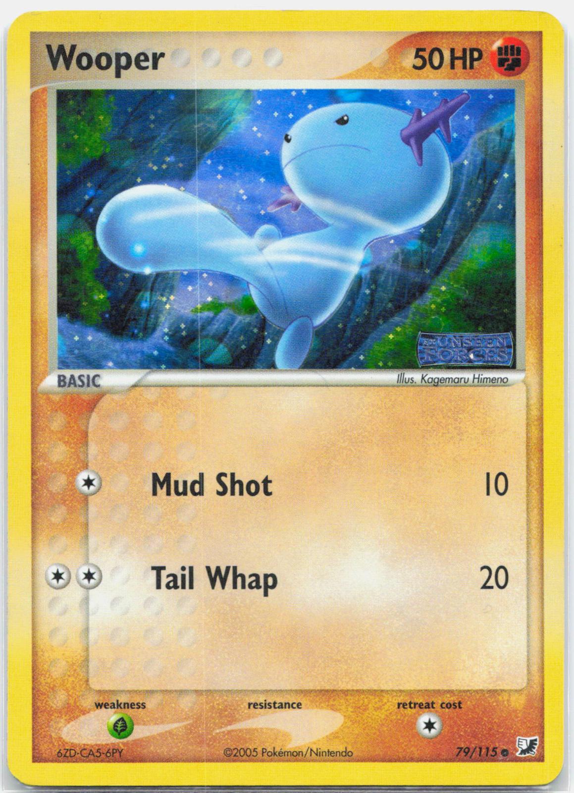 Wooper - 79/115 Unseen Forces Reverse Holo Common Pokemon - LP/MP