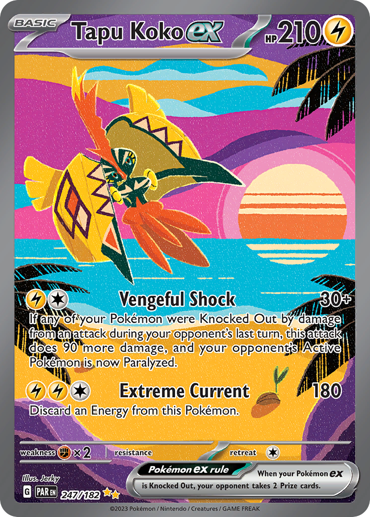 Tapu Koko ex - 247/182 Paradox Rift Special Illustration Rare Holo Pokemon - NM
