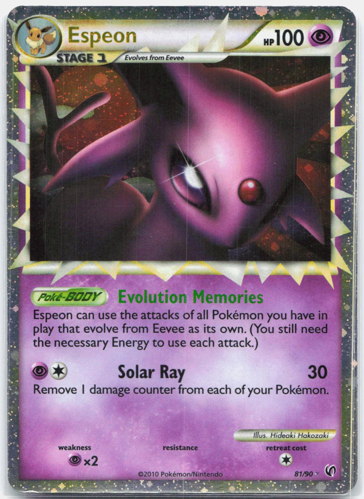 Espeon - 81/90 HGSS Undaunted Holo Prime Rare Pokemon - MP