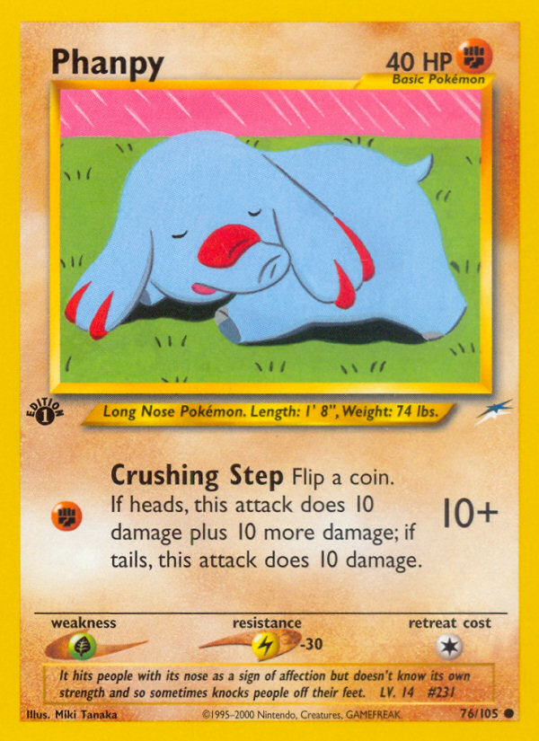 Phanpy - 76/105 Neo Destiny Common Unlimited Pokemon - NM