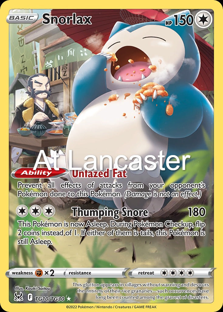 Snorlax - TG10/TG30 Lost Origin Trainer Gallery Trainer Gallery Rare Pokemon - NM/LP (Lanc)