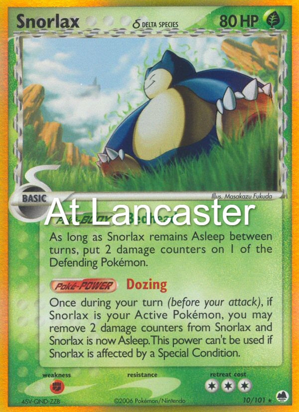 Snorlax - 10/101 Dragon Frontiers Rare Pokemon - HP (Lanc)