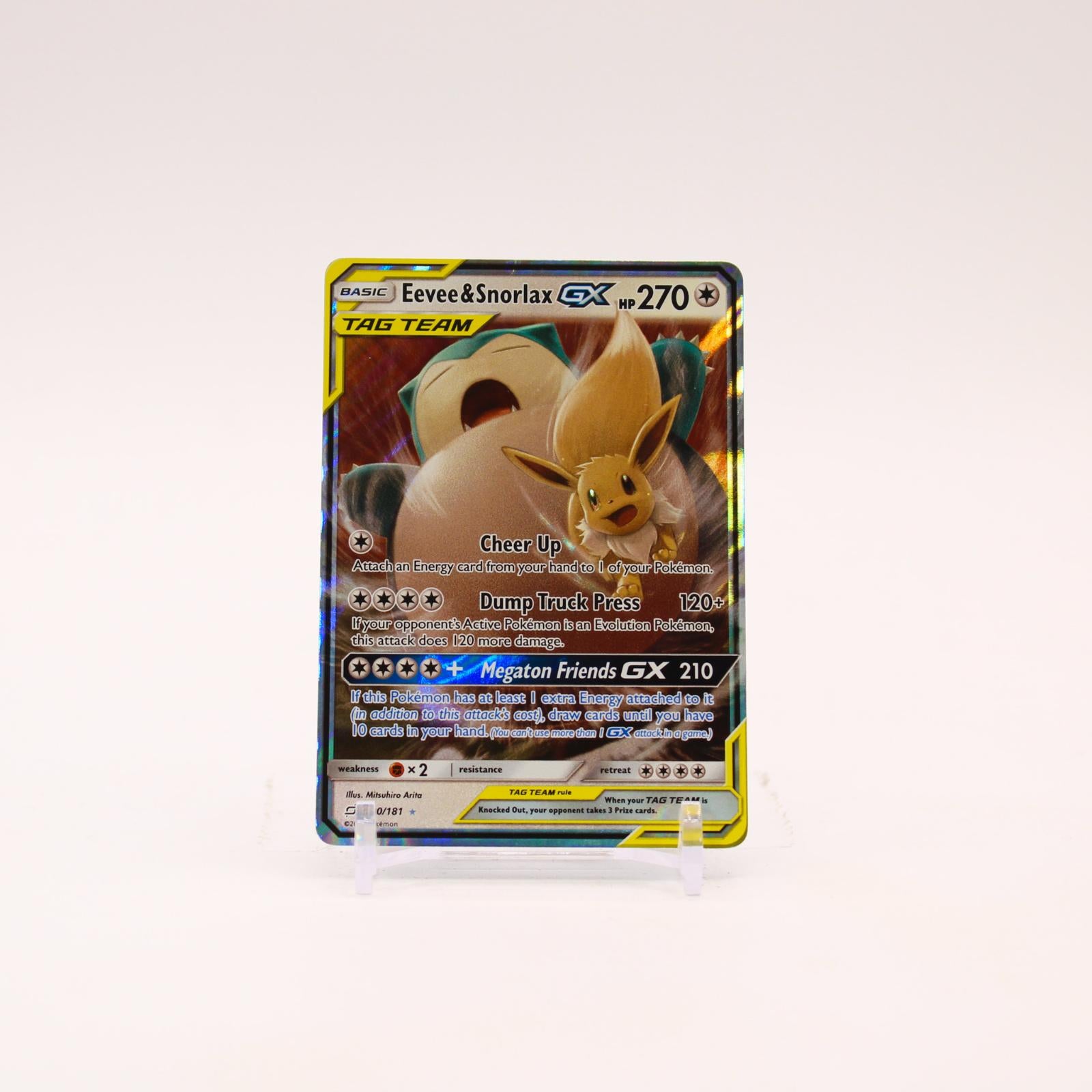 Eevee & Snorlax GX - 120/181 Team Up Holo Ultra Rare Pokemon - MP