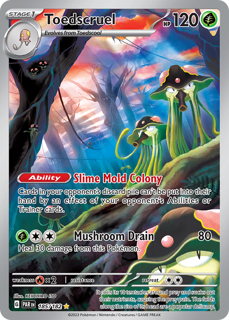 Toedscruel - 185/182 Paradox Rift Illustration Rare Holo Pokemon - NM