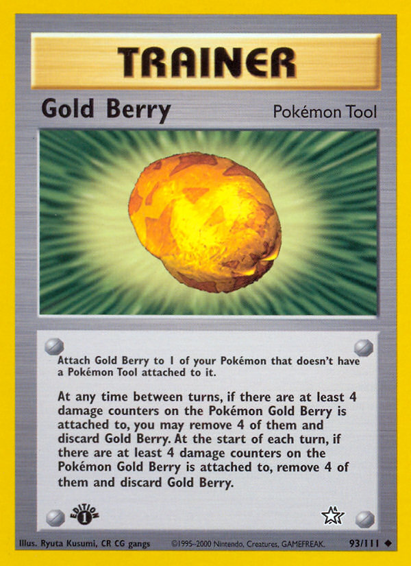 Gold Berry - 93/111 Neo Genesis Uncommon Unlimited Pokemon - NM