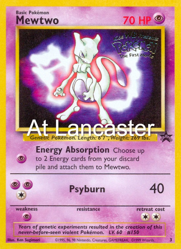 Mewtwo - 3 Wizards Black Star Promos Promo Pokemon - MP (Lanc)