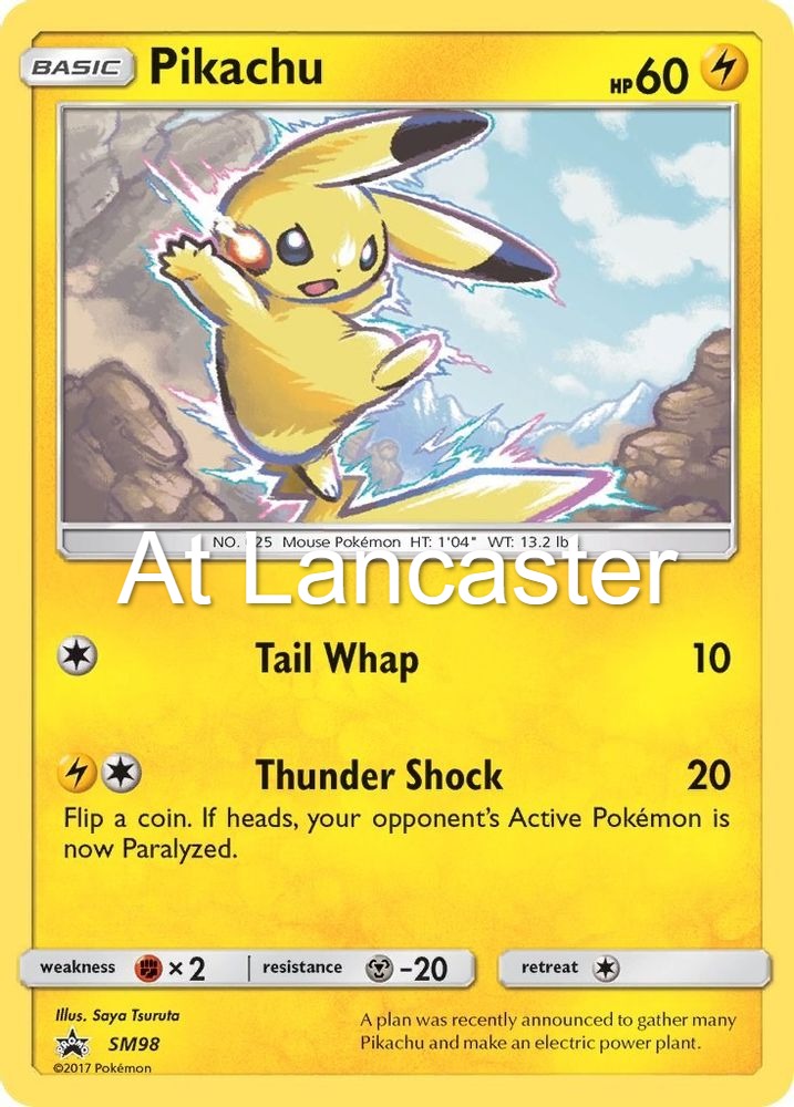Pikachu - - SM98 Sun & Moon Promo Promo Pokemon - MP (Lanc)