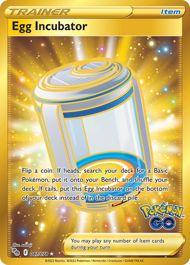 Egg Incubator - 087/078 Pokemon GO Secret Rare Holo Pokemon - NM