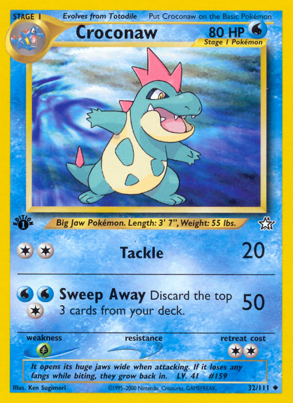 Croconaw - 32/111 Neo Genesis Uncommon Unlimited Pokemon - NM