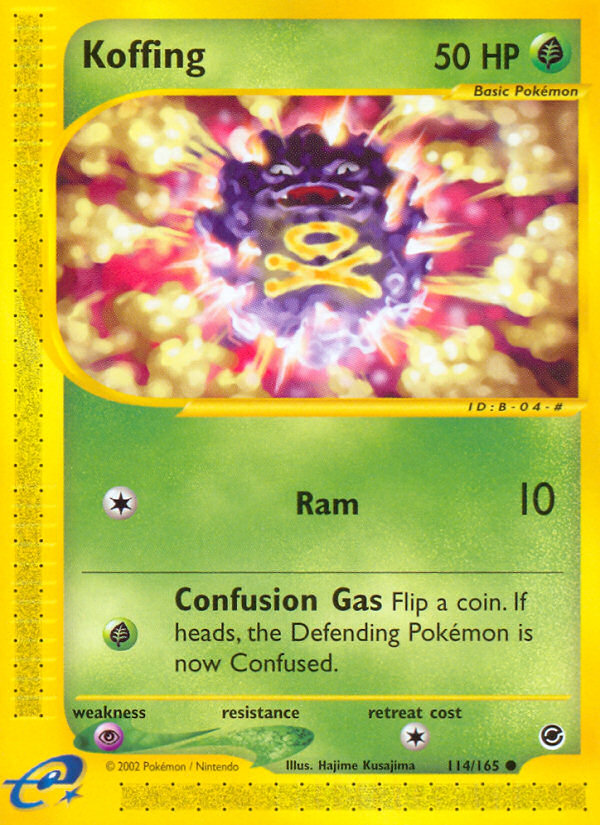Koffing - 114/165 Expedition Base Set Common Pokemon - NM