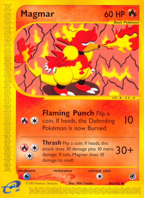 Magmar - 86/165 Expedition Base Set Uncommon Pokemon - NM