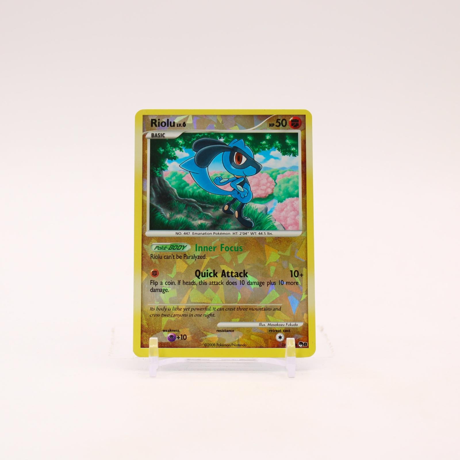 Riolu - 16/17 POP Series 8 Cracked Ice Holo Pokemon - LP/MP