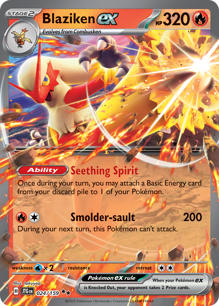 Blaziken ex - 024/159 Journey Together Double Rare Holo Pokemon - NM