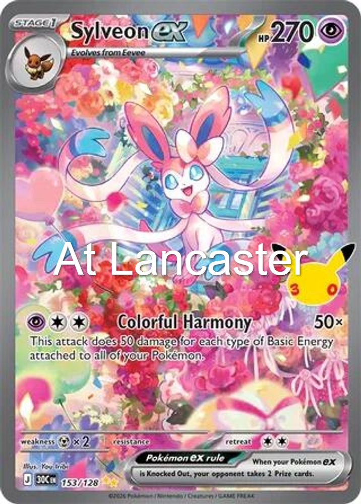 Sylveon ex - 153/128 ME: 30th Celebration Special Illustration Rare Pokemon - NM (Lanc)
