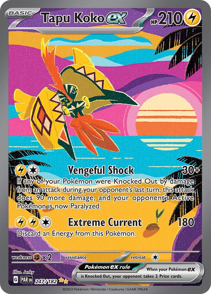 Tapu Koko ex - 247/182 Paradox Rift Special Illustration Pokemon - NM/MINT