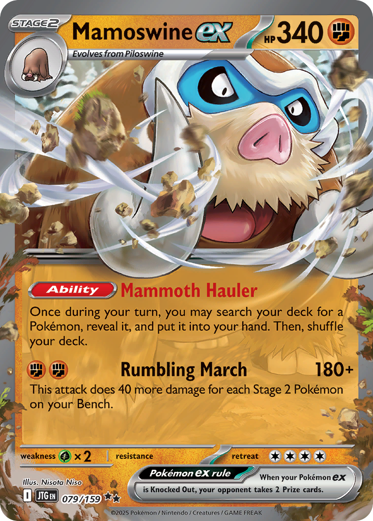 Mamoswine ex - 079/159 Journey Together Double Rare Holo Pokemon - NM