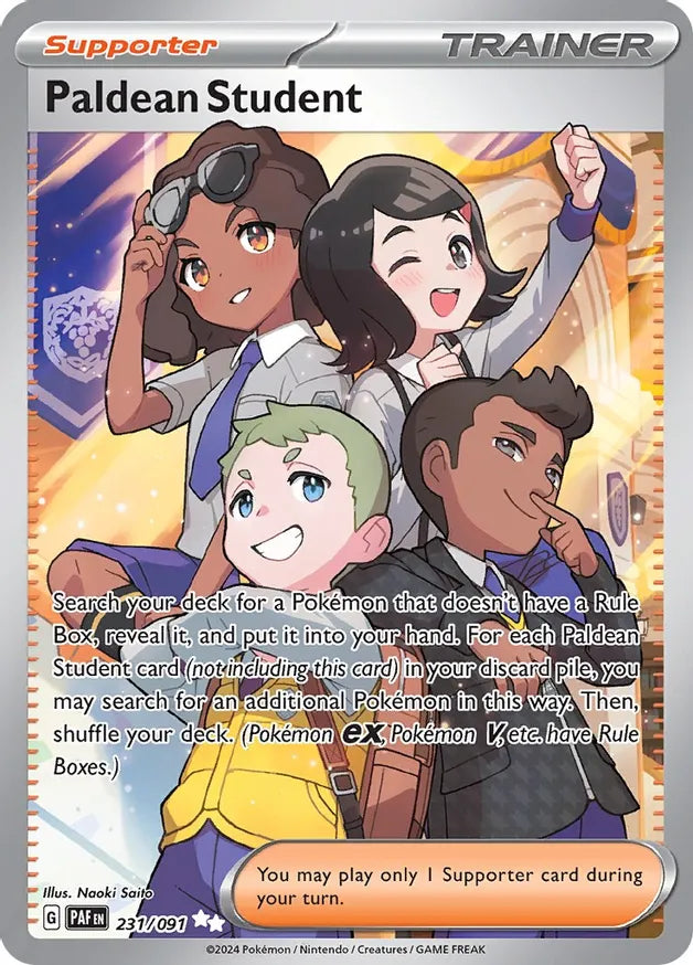 Paldean Student - 231/091 Paldean Fates Full Art Trainer - NM/MINT