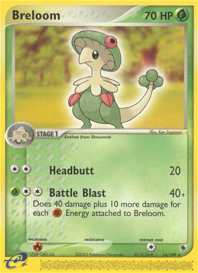 Breloom - 16/109 Ruby & Sapphire Rare Pokemon - NM