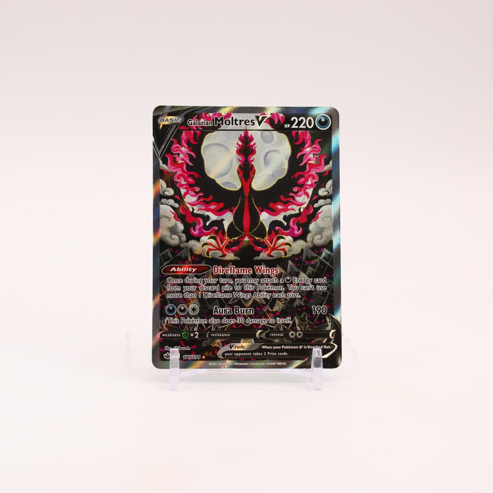 Galarian Moltres V - 177/198 Chilling Reign Alternate Art Pokemon - MP/HP