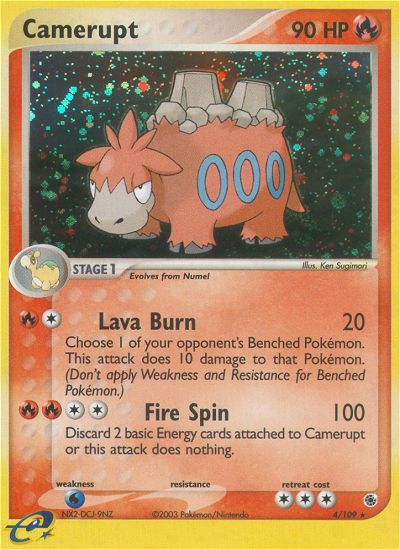 Camerupt - 4/109 Ruby & Sapphire Rare Holo Pokemon - NM