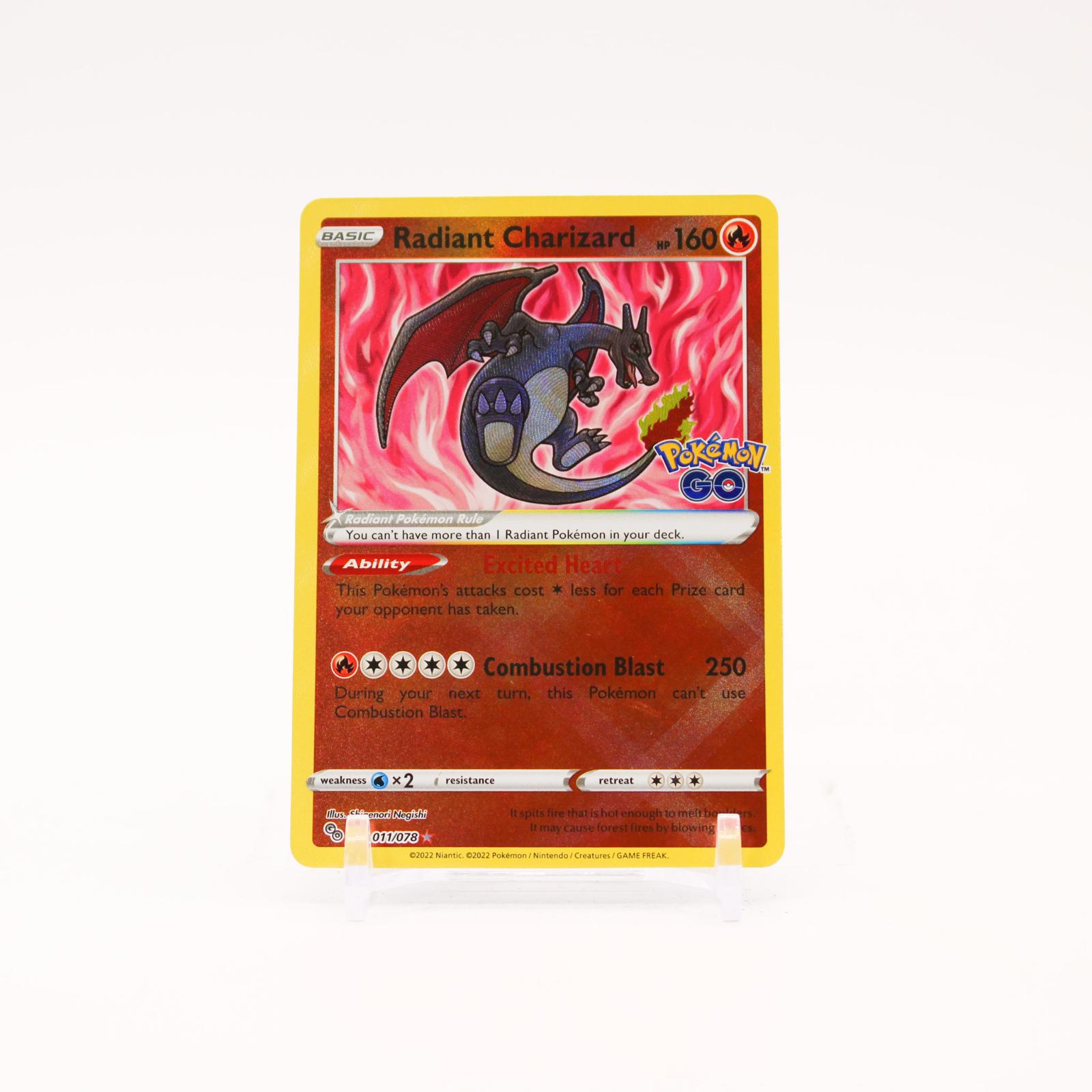 Radiant Charizard - 011/078 Pokemon GO Holo Rare Pokemon - NM/LP