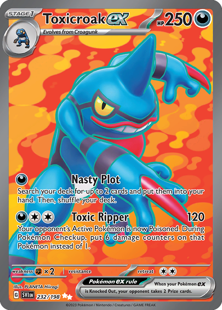 Toxicroak ex - 232/198 Scarlet & Violet Ultra Rare Holo Pokemon - NM