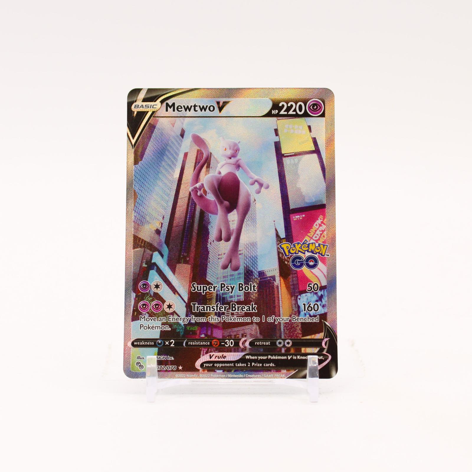 Mewtwo V - 072/078 Pokemon GO Holo Alternate Art Pokemon - NM/MINT