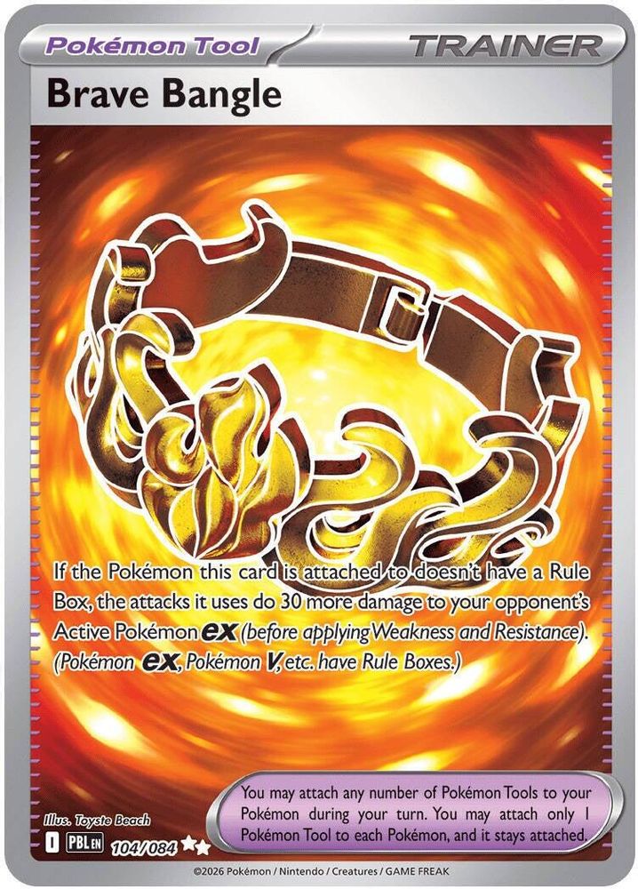 Brave Bangle - 104/084 Pitch Black Ultra Rare Holo Pokemon - NM